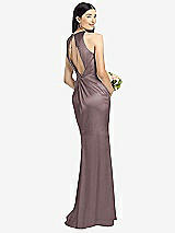 Front View Thumbnail - French Truffle Sleeveless Open Twist-Back Maxi Dress