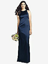 Rear View Thumbnail - Midnight Navy Sleeveless Open Twist-Back Maxi Dress