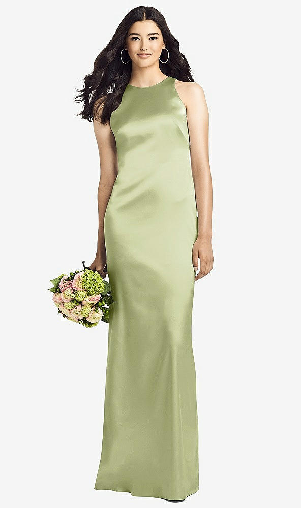 Back View - Mint Sleeveless Open Twist-Back Maxi Dress