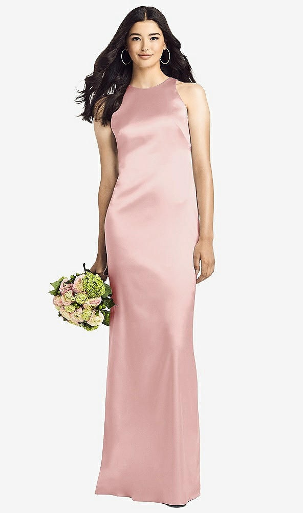 Back View - Rose Sleeveless Open Twist-Back Maxi Dress