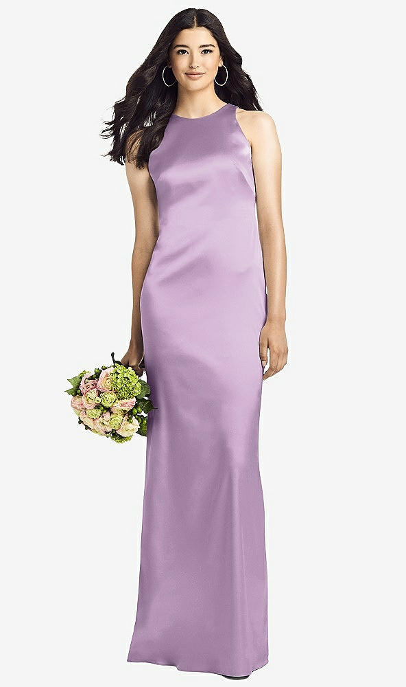 Back View - Wood Violet Sleeveless Open Twist-Back Maxi Dress