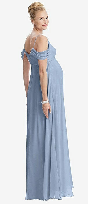 bridesmaid dresses cold shoulder Chic Cold-shoulder Ruffle Dark Green Chiffon Bridesmaid dresses main image 0