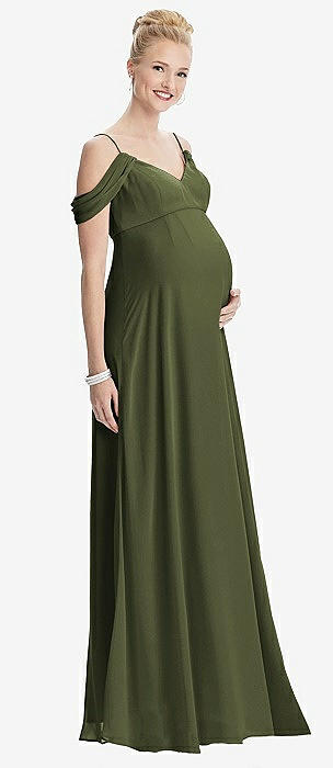 Maternity Olive Green Lux Chiffon Bridesmaid Dresses