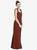 Front View Thumbnail - Auburn Moon Flat Tie-Shoulder Juniors Dress with Trumpet Skirt
