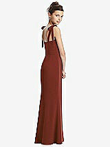 Rear View Thumbnail - Auburn Moon Flat Tie-Shoulder Juniors Dress with Trumpet Skirt