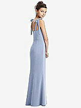 Rear View Thumbnail - Sky Blue Flat Tie-Shoulder Juniors Dress with Trumpet Skirt