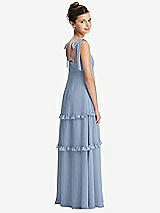Rear View Thumbnail - Cloudy Tie-Shoulder Juniors Dress with Tiered Ruffle Skirt