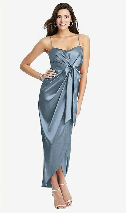 blue dress for baby girl Tulip Blush Pink Pleated High-Neck Midi Dress – Club L London main image 0