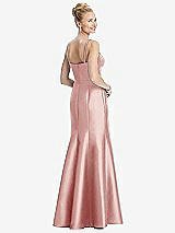 Rear View Thumbnail - Rose Bustier Bodice Satin Trumpet Gown