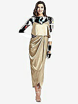 Alt View 1 Thumbnail - Banana Popover Bodice Midi Dress with Draped Tulip Skirt