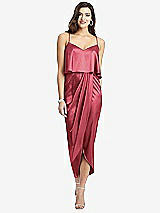 Front View Thumbnail - Nectar Popover Bodice Midi Dress with Draped Tulip Skirt