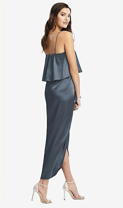 halter midi dress with draped tulip skirt After Six Halter Midi Dress With Draped Tulip Skirt - Brown