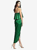 Rear View Thumbnail - Shamrock Popover Bodice Midi Dress with Draped Tulip Skirt