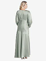 Alt View 2 Thumbnail - Willow Green Puff Sleeve Asymmetrical Drop Waist High-Low Slip Dress - Teagan