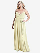 Alt View 1 Thumbnail - Butter Yellow Chiffon Maxi Wrap Dress with Sash - Cora