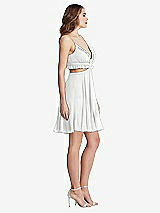 Side View Thumbnail - White Ruffled Chiffon Cutout Mini Dress - Joey