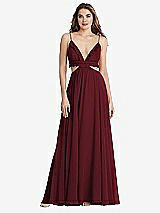Front View Thumbnail - Cabernet Ruffled Chiffon Cutout Maxi Dress - Jessie