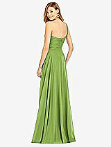 Rear View Thumbnail - Peridot Green One-Shoulder Draped Chiffon Maxi Dress - Dani