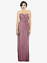 Alt View 1 Thumbnail - Dusty Pink Strapless Draped Chiffon Maxi Dress - Lila