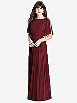 Rear View Thumbnail - Cabernet Split Sleeve Backless Maxi Dress - Lila