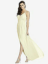 Front View Thumbnail - Butter Yellow Deep V-Back Shirred Maxi Dress - Ensley
