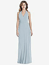 Front View Thumbnail - Mist V-Neck Halter Chiffon Maxi Dress - Taryn