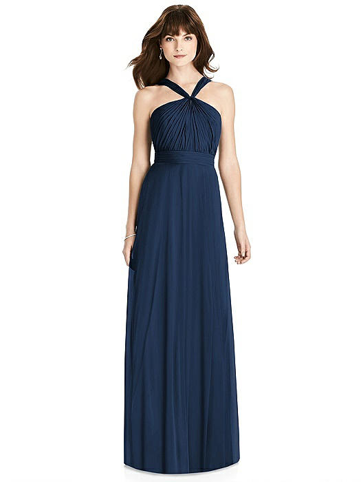 Twist Halter Chiffon Maxi Dress - James