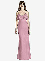 Front View Thumbnail - Dusty Pink Ruffle-Trimmed Backless Maxi Dress - Britt