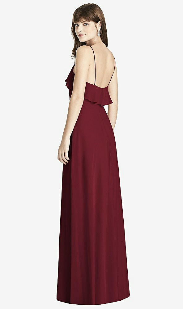Back View - Cabernet Ruffle-Trimmed Backless Maxi Dress - Britt