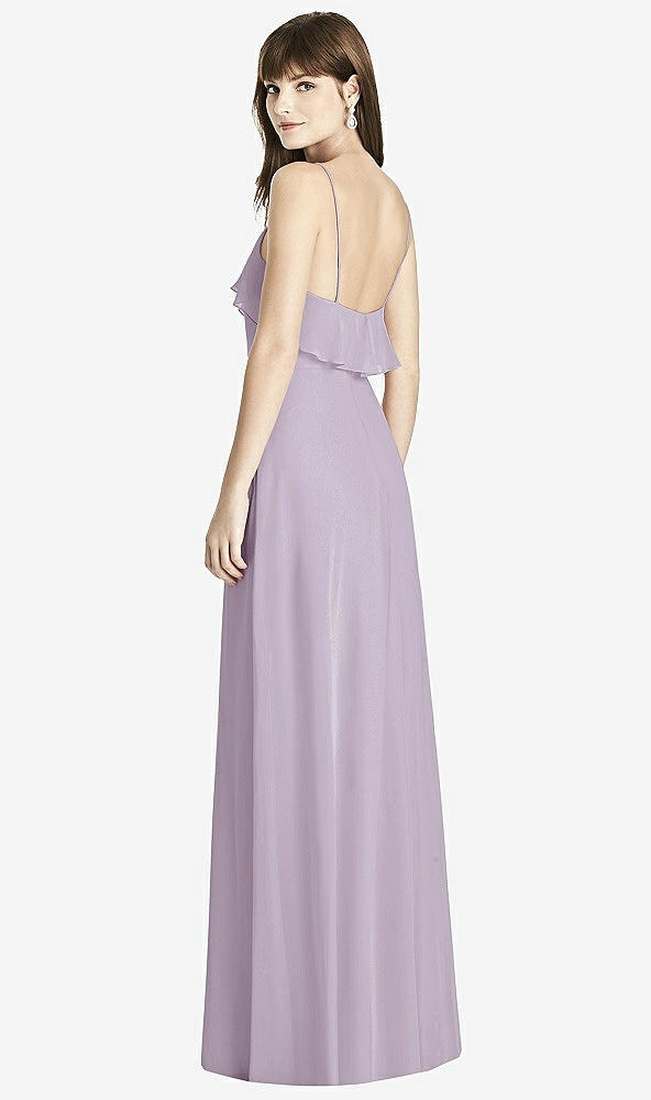 Back View - Lilac Haze Ruffle-Trimmed Backless Maxi Dress - Britt