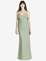 Front View Thumbnail - Sage Ruffle-Trimmed Backless Maxi Dress - Britt