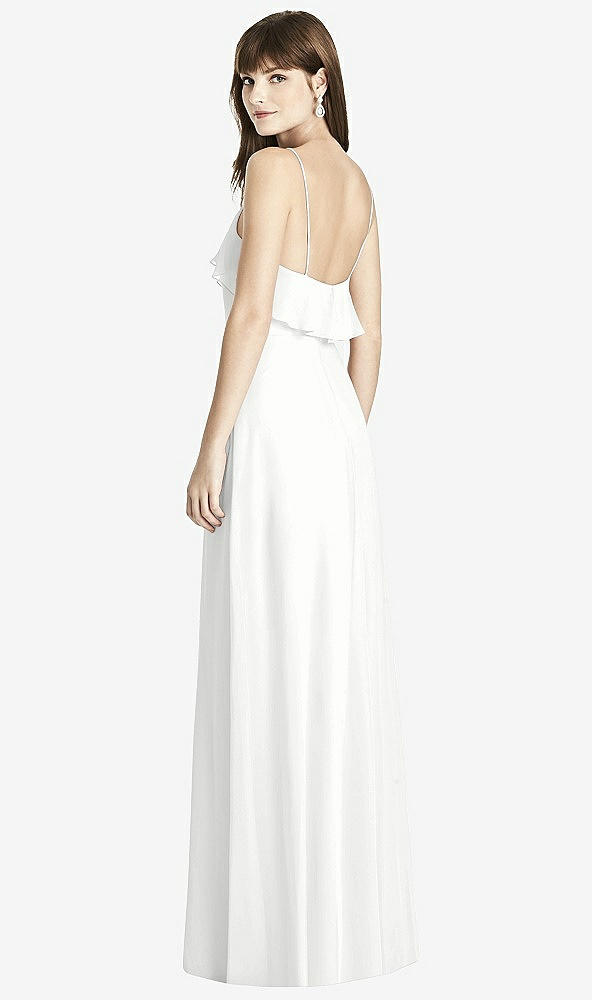 Back View - White Ruffle-Trimmed Backless Maxi Dress - Britt