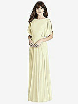 Front View Thumbnail - Butter Yellow Split Sleeve Backless Maxi Dress - Lila