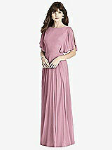 Front View Thumbnail - Dusty Pink Split Sleeve Backless Maxi Dress - Lila