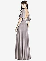 Rear View Thumbnail - Cashmere Gray Split Sleeve Backless Maxi Dress - Lila