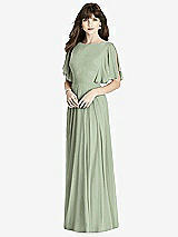 Front View Thumbnail - Sage Split Sleeve Backless Maxi Dress - Lila