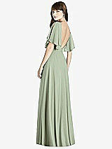 Rear View Thumbnail - Sage Split Sleeve Backless Maxi Dress - Lila