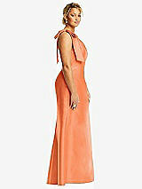 Alt View 5 Thumbnail - Portofino Orange Bow One-Shoulder Satin Trumpet Gown