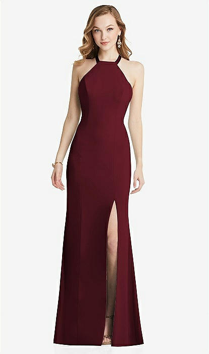 bridesmaid dresses red wine Simple v neck burgundy chiffon prom dress, burgundy evening dress – shdress