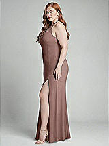 Alt View 2 Thumbnail - Sienna High-Neck Halter Dress with Twist Criss Cross Back 