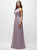 Side View Thumbnail - Lilac Dusk High Neck Halter Backless Maxi Dress