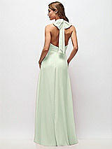 Rear View Thumbnail - Mint Green High Neck Halter Backless Maxi Dress