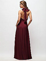 Rear View Thumbnail - Cabernet High Neck Halter Backless Maxi Dress