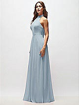 Side View Thumbnail - Mist High Neck Halter Backless Maxi Dress