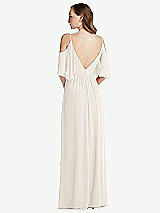 Rear View Thumbnail - Ivory Convertible Cold-Shoulder Draped Wrap Maxi Dress
