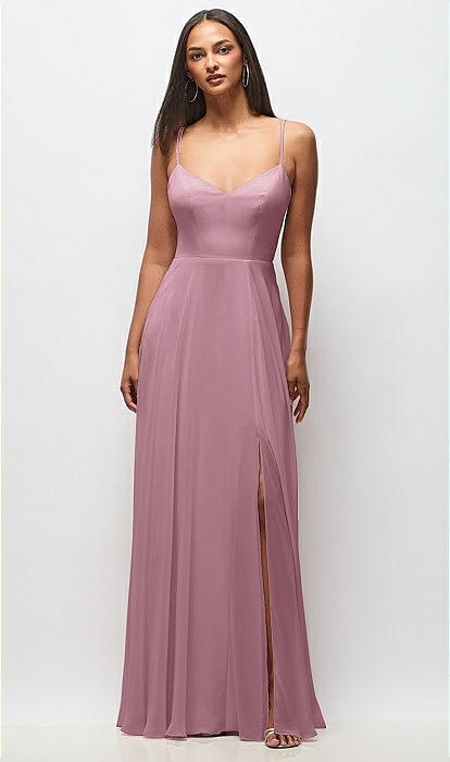 fitted lace wedding dress Hot Pink Ruffle Maxi Dress main image 1
