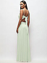 Rear View Thumbnail - Mint Green Tie-Back Cutout Maxi Dress with Front Slit