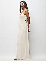 Side View Thumbnail - Ivory Tie-Back Cutout Maxi Dress with Front Slit
