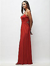 Side View Thumbnail - Poppy Red Tie-Back Cutout Maxi Dress with Front Slit