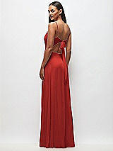 Rear View Thumbnail - Poppy Red Tie-Back Cutout Maxi Dress with Front Slit